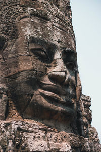 Low angle view of statue against clear sky