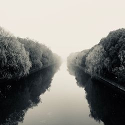 Scenic view of lake against clear sky