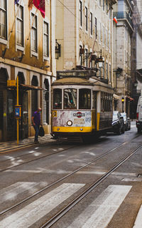 View of city street and buildings