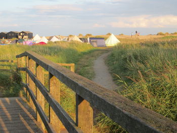 Panoramic shot of houses against sky