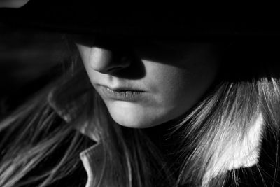 Close-up portrait of a beautiful young woman