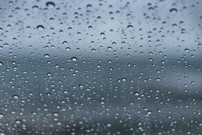 Full frame shot of wet glass window