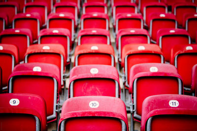 Full frame shot of empty seats