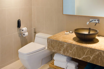 Interior of modern bathroom