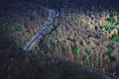 High angle view of road