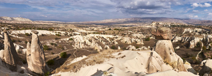 Fairy chimneys at the valley near urgup, cappadocia, turkey. unesco world heritage site