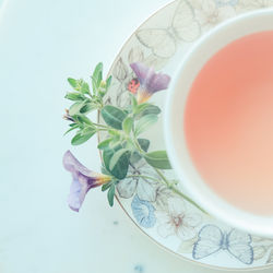 Directly above shot of tea on table