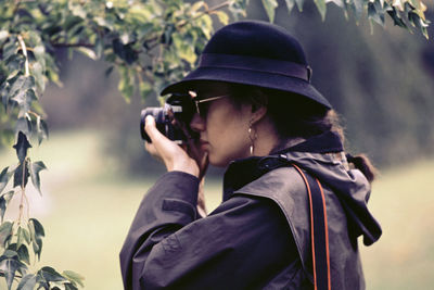 Portrait of man photographing