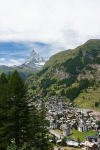 Scenic view of mountains against sky