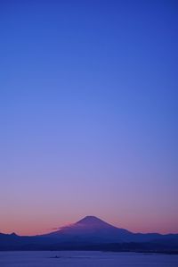 Scenic view of sea against clear sky during sunset