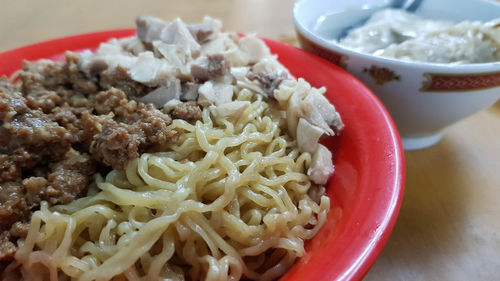 Close-up of pasta in bowl