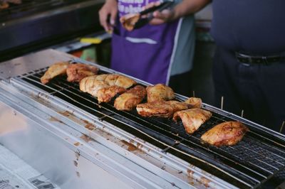 Meat on barbecue grill