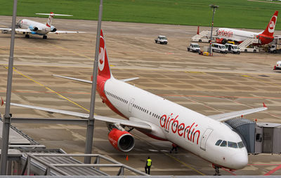 Airplane on airport runway