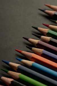 Close-up of colored pencils