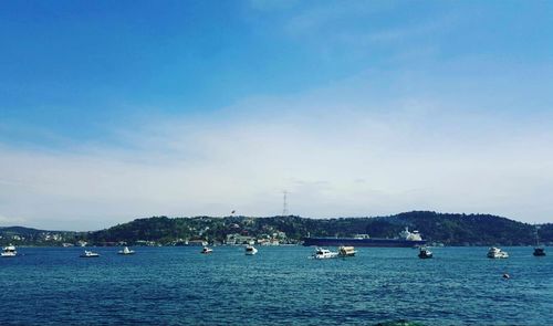 Boats sailing in sea