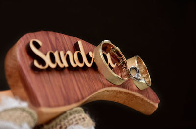 Close-up of text on black background