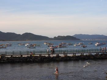 Boats in sea