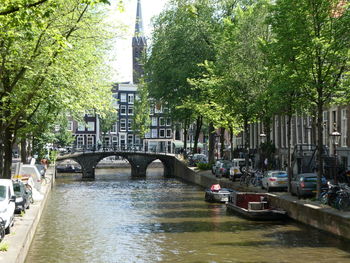 Bridge over canal in city