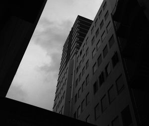 Low angle view of modern building against sky