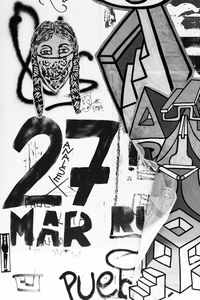 Close-up of graffiti on wall