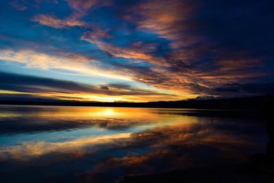 Scenic view of dramatic sky during sunset