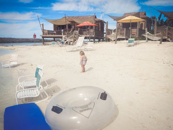 Tourists on beach