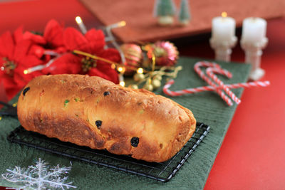 Christmas stollen traditional fruit bread stollen holiday treats for family before dusting