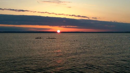 Scenic view of sunset over sea