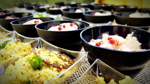 Close-up of food served in plate