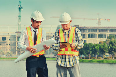 Men working at construction site