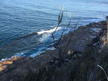 High angle view of sea