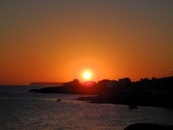 Scenic view of sea at sunset