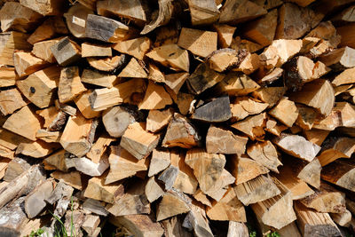 Full frame shot of logs