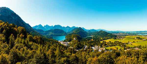 Scenic view of mountains against clear sky
