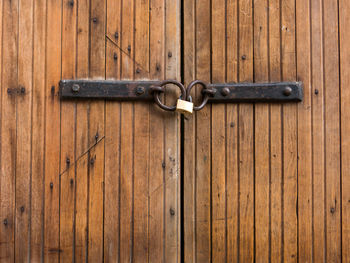 Close-up of old wooden door