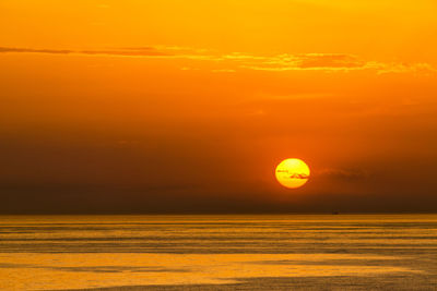 Scenic view of sunset over sea