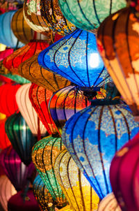 Low section of colorful lanterns