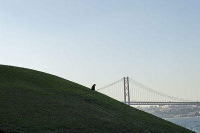 Suspension bridge over sea