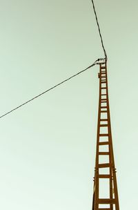 Low angle view of cables against clear sky