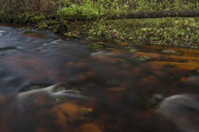 View of river flowing through rocks