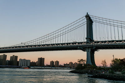 Low angle view of suspension bridge