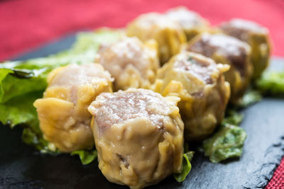 Close-up of food on table