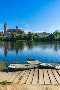 Boats in lake