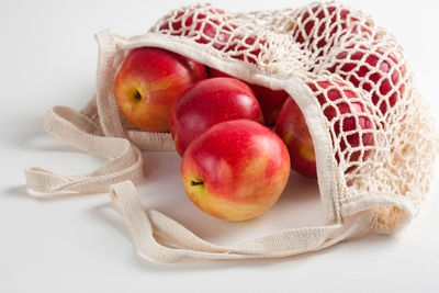 High angle view of fruits against white background