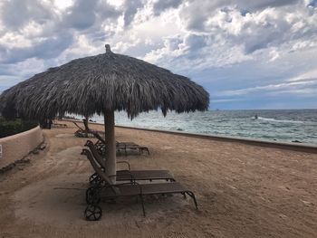 Scenic view of beach against sky