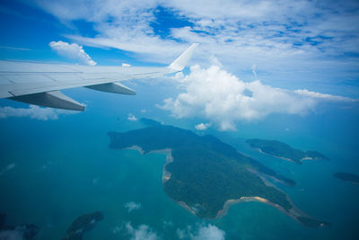 Aerial view of sea against sky