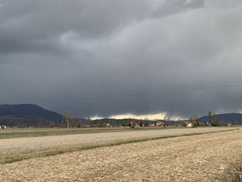 Scenic view of field against sky