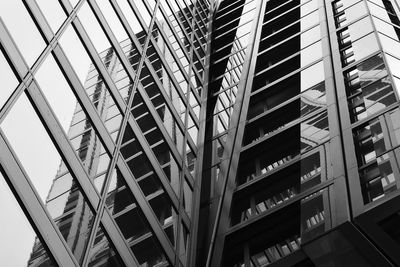 Low angle view of modern buildings against sky