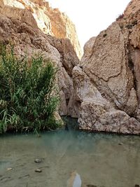 Scenic view of rock formation against sky