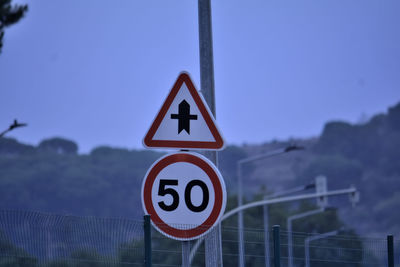 Low angle view of road sign